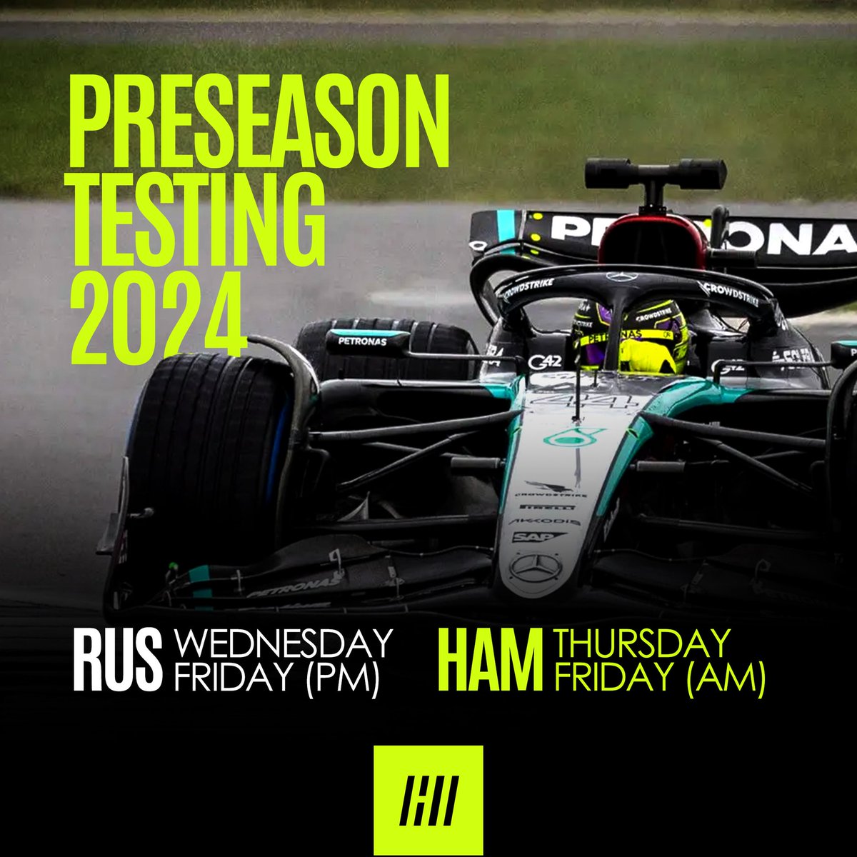 A quick reminder on our 2024 preseason testing schedule : - Thursday, 22nd - Friday, 23rd (AM) #F1Testing
