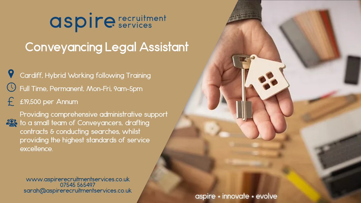⭐New #Vacancy⭐ ⭐The #Employer: A boutique #Law firm, offering expertise within every aspect of #conveyancing. ⭐The #Job: Conveyancing #Legal Assistant ⭐You: An ambitious #Graduate, enthusiastic to commence a #career within Law. #Recruitment #Recruiting #Hiring #Vacancies