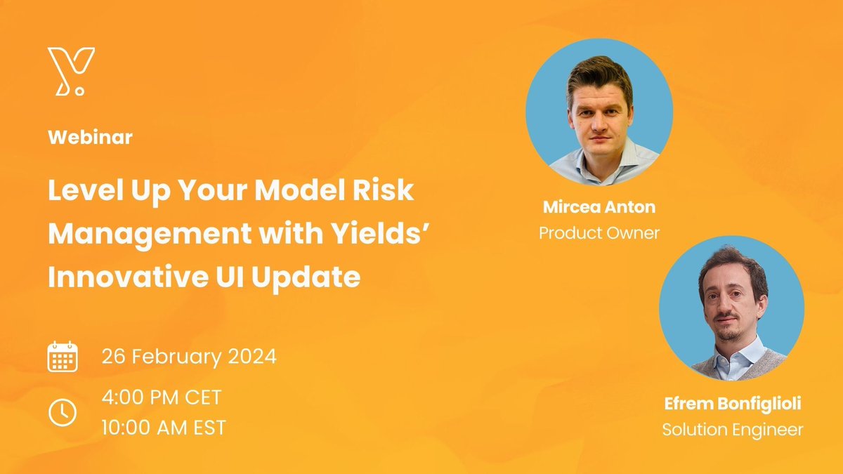 Yields_io's tweet photo. Don't Miss Out! 📣

Join our MRM domain experts, Efrem and Mircea, in our upcoming webinar as they unveil the latest capabilities and features of Chiron Enterprise 2.0.

Register today: https://t.co/HUfu45tx0G https://t.co/jcc5uCGp9O