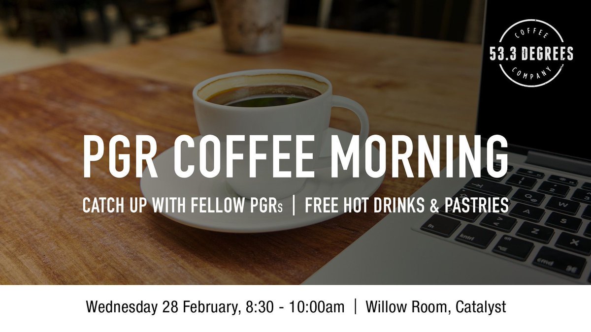 Don't forget to join us in Willow next week, for our first PGR Coffee Morning of 2024! Enjoy complimentary hot drinks and pastries alongside meaningful conversations with your fellow PhD, MRes, EdD, and Prof Doc colleagues. See you all next week! ☕🥐
