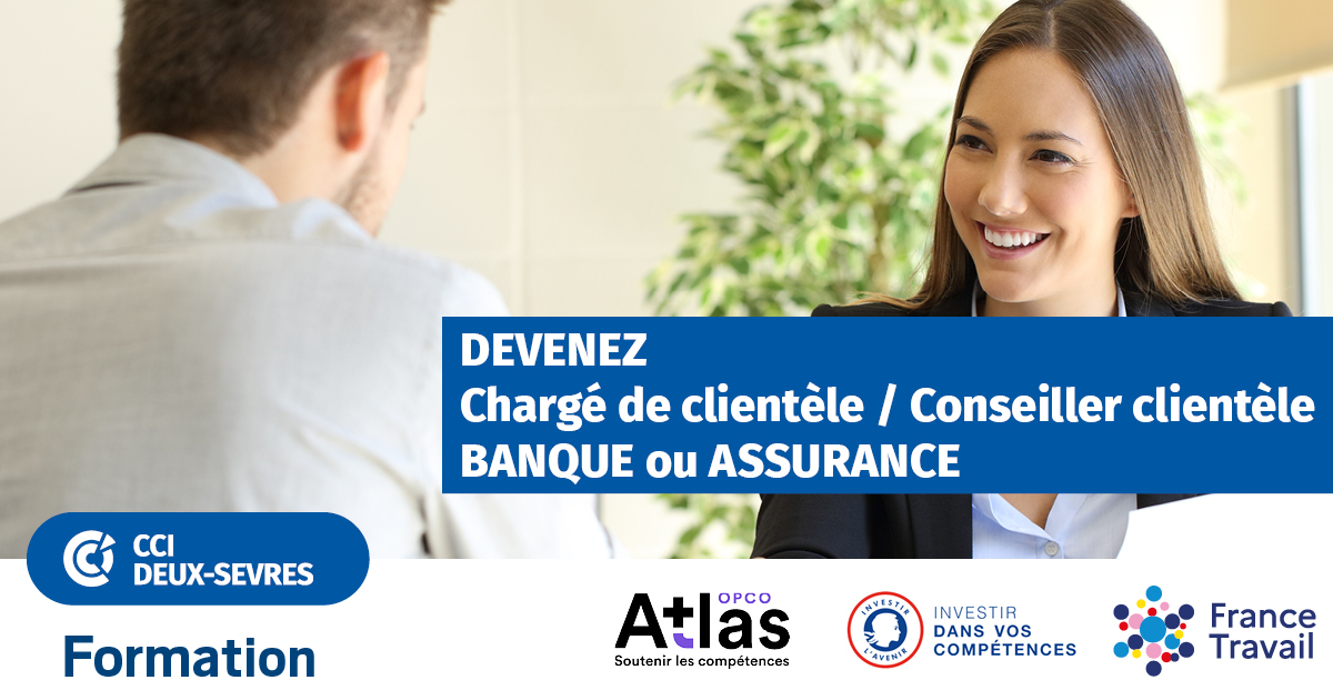 📣Actuellement en reconversion professionnelle? Le métier de Chargé de clientèle/Conseiller clientèle Banque-Assurance pourrait vous intéresser!
Découvrez notre formation de 3 mois lors de notre prochaine réunion d'information collective!
🗓️ 6/03 à 9h30
🔗 bit.ly/3OJFNOj