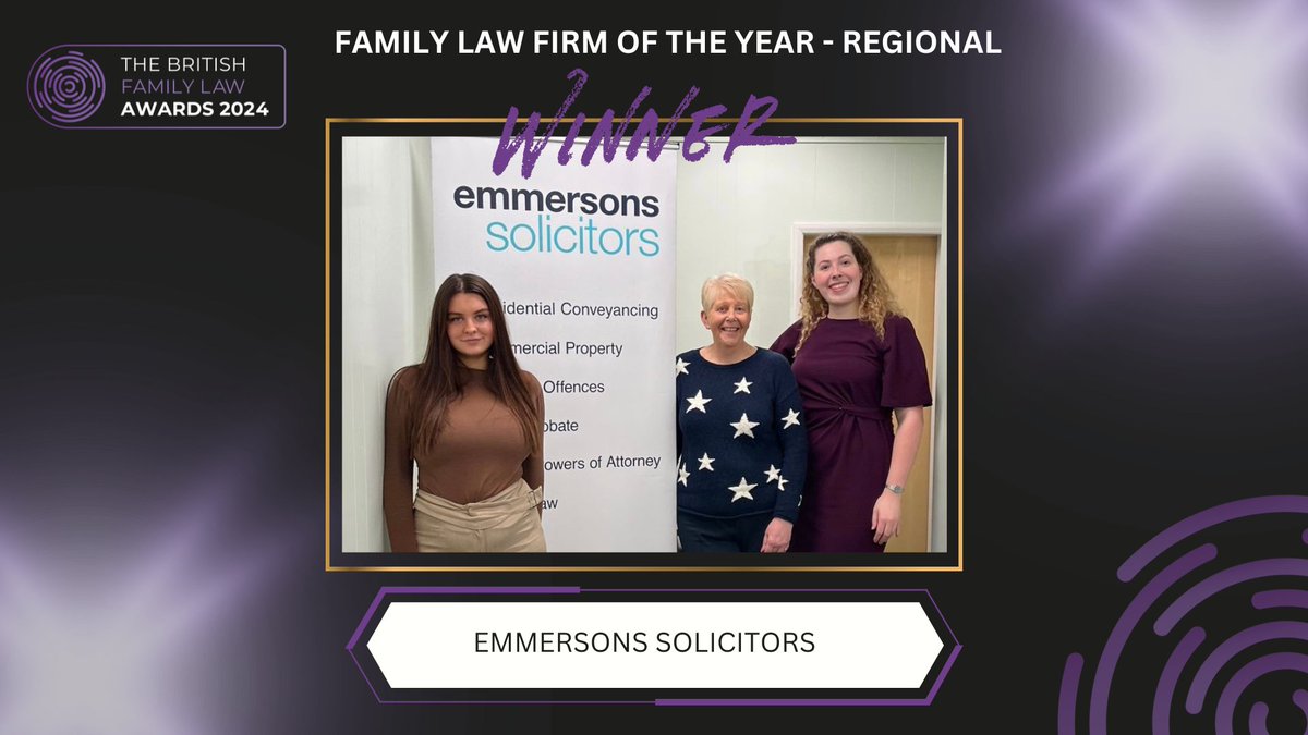 We’re looking back at the amazing moments the #BFLAwards2024 winners were crowned a few weeks on. #ShoutOut one more time to 𝗘𝗺𝗺𝗲𝗿𝘀𝗼𝗻𝘀 𝗦𝗼𝗹𝗶𝗰𝗶𝘁𝗼𝗿𝘀🏆 Winner of Family Law Firm of the Year - Regional #Winner #Throwback #CelebrateSuccess #AwardWinners #Congrats