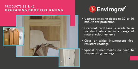 Envirograf_UK's tweet image. Upgrade the fire performance of existing doors with coatings &amp;amp; kits from #Envirograf. We can supply clear or coloured coatings, intumescent cloth faced with fireproof card for painting, or a range of veneers for a natural wood finish. More tinyurl.com/m93x2e2k
#firedoor