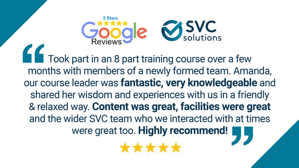 SVC_Solutions's tweet image. Positive feedback fuels our passion for training.  We want to use our experience both life and professional, to help you grow and develop as a manager or team member. Get in touch today and start your training journey with us.
#SVCSolutions #SVCTraining #PositiveFeedback
