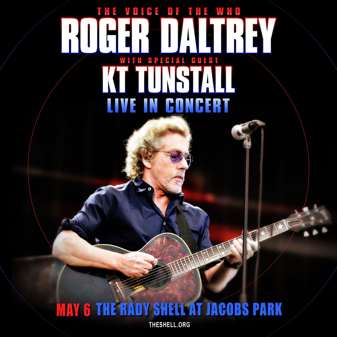 Roger Daltrey and his band will be appearing @theshellsd at Jacobs Park, San Diego, with special guest KT Tunstall on 6 May 2024. Venue pre-sale tix on sale 22 Feb at 10.00am PT and on general sale on 23 Feb at 10.00am PT via this link theshell.org/performances/r…