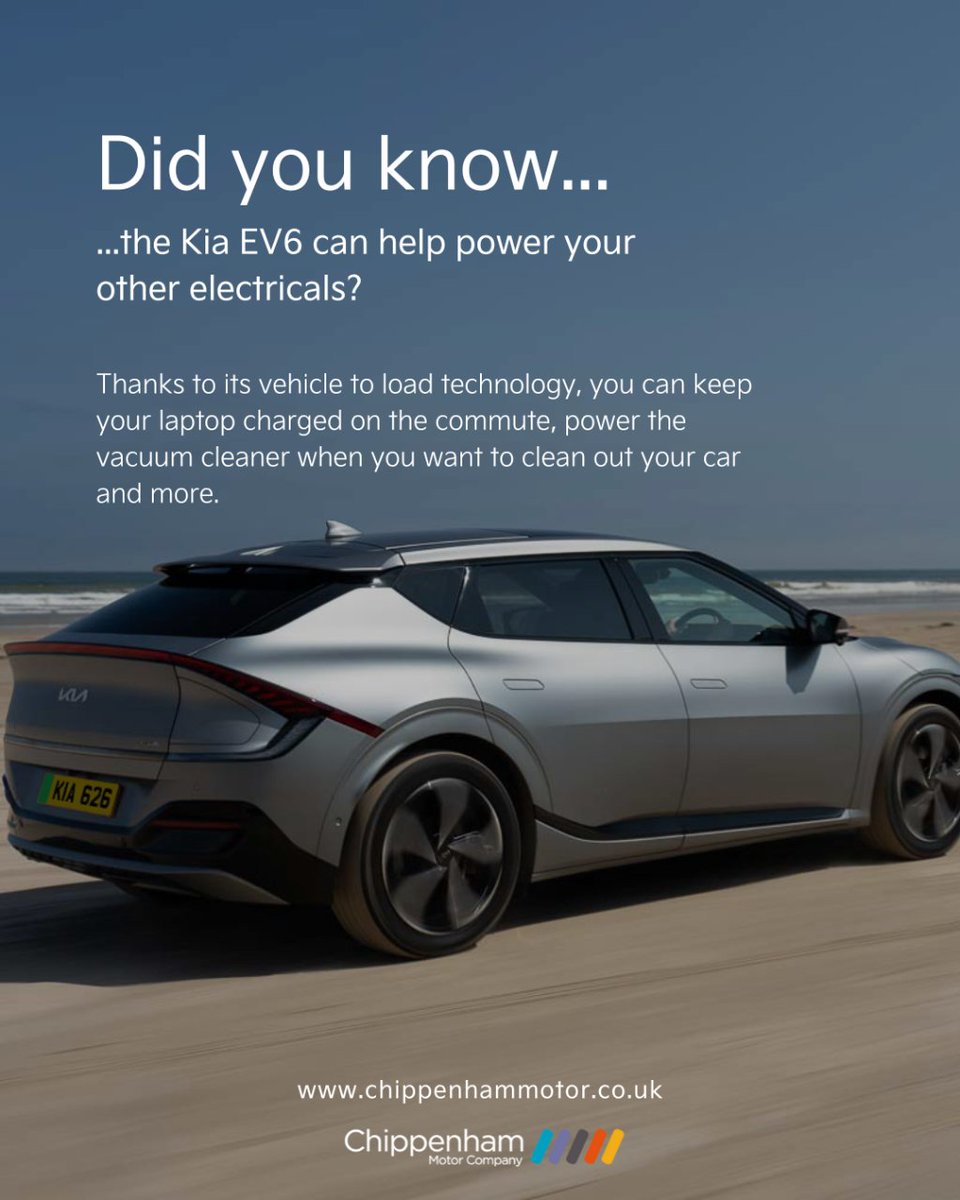 ❓Did you know... the #KiaEV6 can power your other electricals?

The EV6 is an incredible car with plenty of helpful features and technologies. Come and take one for a test drive today!

➡️ i.mtr.cool/xonaacctmi
☎️ 01249 444000
📍 Bumpers Farm, #Chippenham.