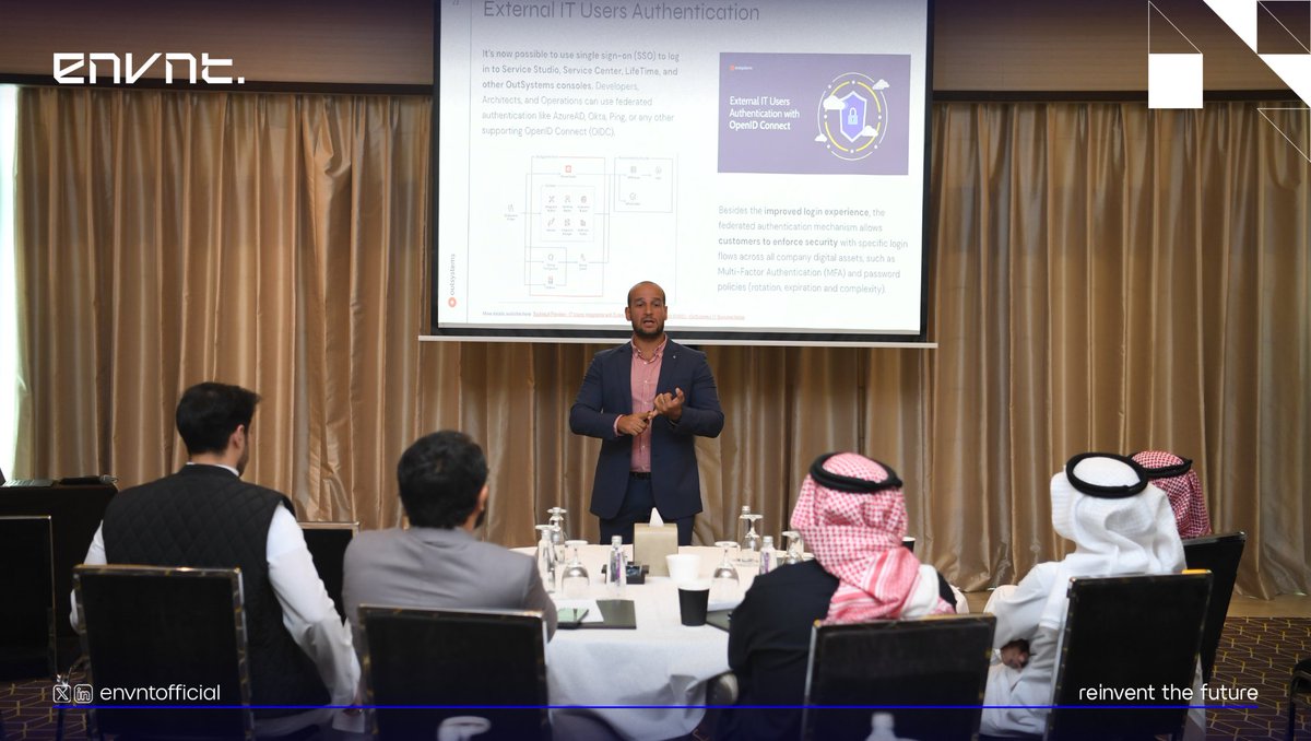 envntofficial's tweet photo. لأجل المستقبل…
نسعد في شركة #Envnt السعودية والمتخصصة في توفير الحلول والاستشارات التقنية،باستضافة أهم وأكبر الشركات الرائدة في هذا المجال وهي شركة @OutSystems لتقديم جلسات علمية تخصصية للمهتمين، وجمعهم بالخبراء المحترفين في تقنية #Low_Code.

نفخر بوجودهم معنا في حدث تقني مميز. https://t.co/2nE9p7DJMh