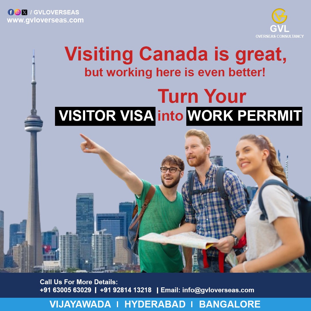 Turn your visitor visa into work permit #canada #workincanada #visitcanada #visitorvisacanada #visitvisa #workpermitcanada #gvloverseas #gvloverseasservices #gvloverseasjobs