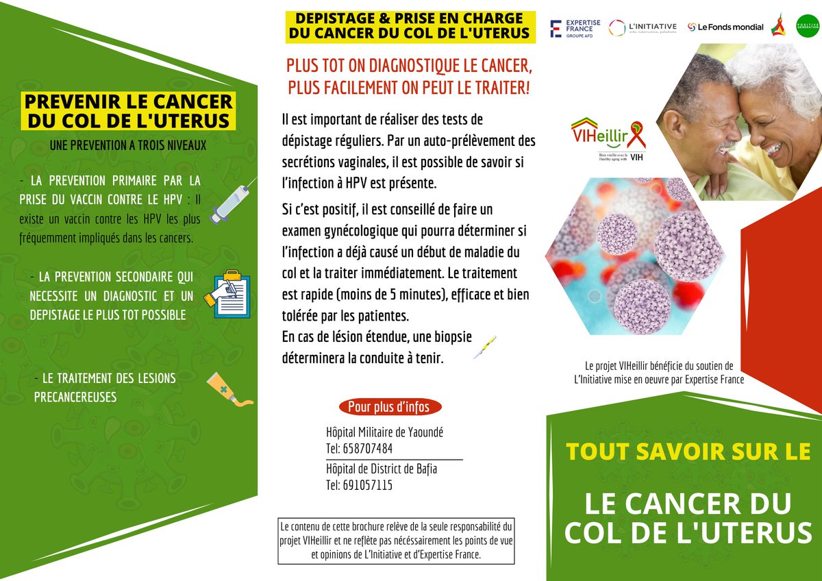 VIHeillir's tweet photo. Le #cancerducoldeluterus est le 2e cancer chez la femme au 🇨🇲. Avec l'âge avancé la femme doit faire des tests réguliers. On peut le traiter.
Une des comorbidités dont @VIHeillir veut favoriser l'intégration
Le projet bénéficie du soutien de @EF_LINITIATIVE par @expertisefrance https://t.co/0cBkSnpL9K