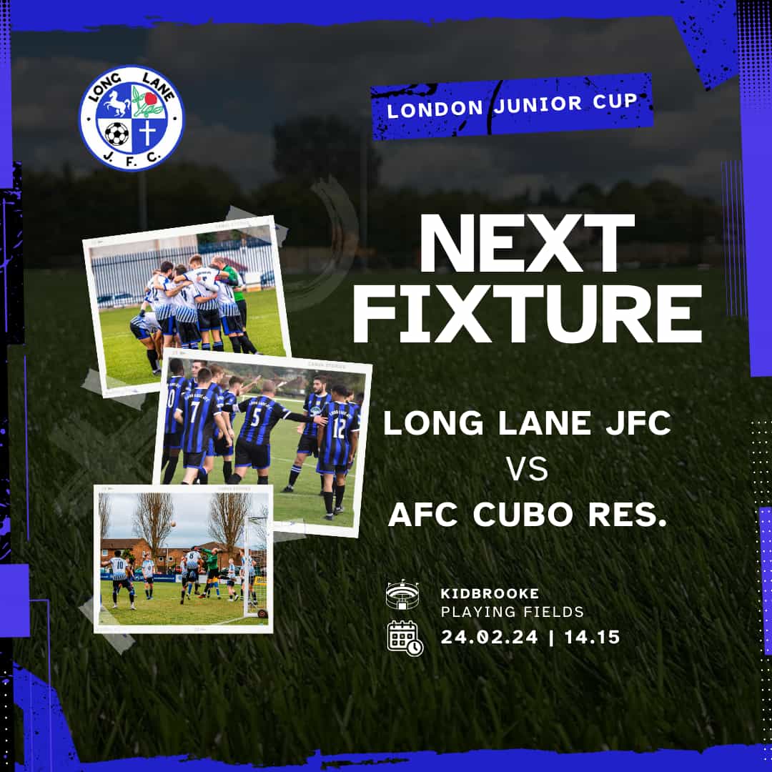 Big games are coming thick and fast as we welcome @AFCCubo reserves down to Dursley Road in what should be an entertaining London cup tie, get yourself down to support the lads #upthelane ⚽️❤️ @KCFL1516 @longlanejfc