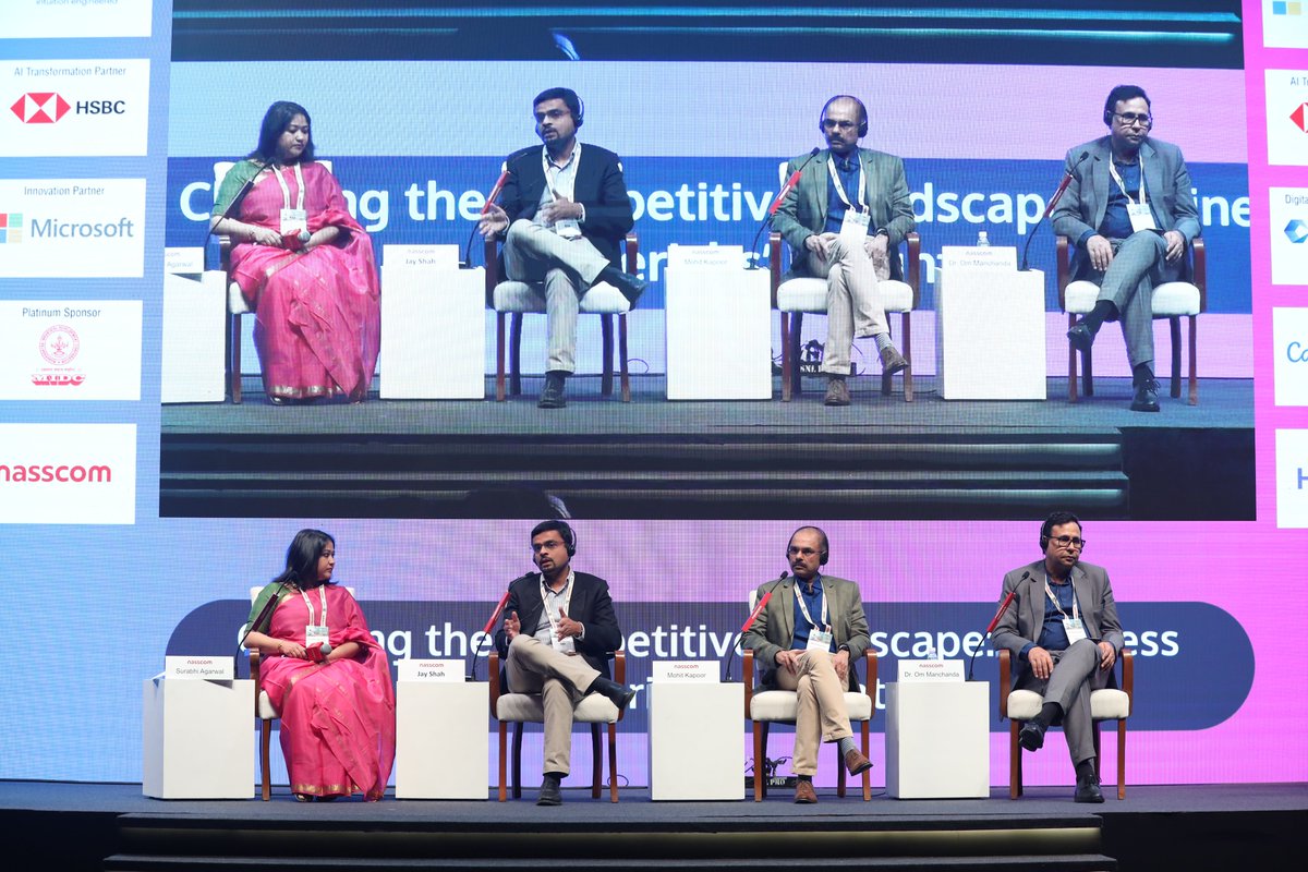 NasscomEvents's tweet image. Our &apos;Enterprise Reinventing&apos; session saw Jay Shah, Head - Data and Analytics, @KotakBankLtd, highlight the digital-first strategy in banking, focusing on customer experience, regulatory compliance, and empowering frontline staff with technology. 

Mohit Kapoor, Group CTO and…