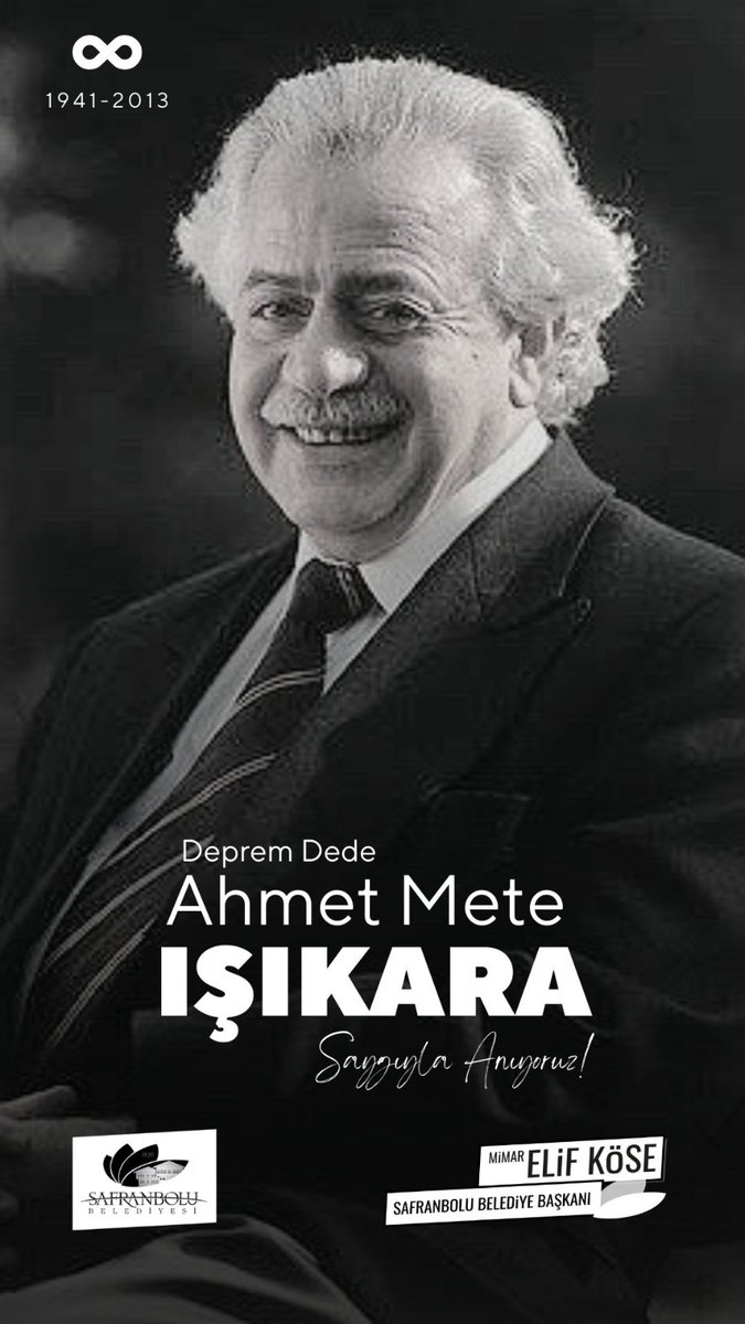 SafranboluBld's tweet photo. Sevgi, saygı ve rahmetle anıyoruz. #AhmetMeteIsıkara #deprem #DepremDede https://t.co/PDiCVyXCgX