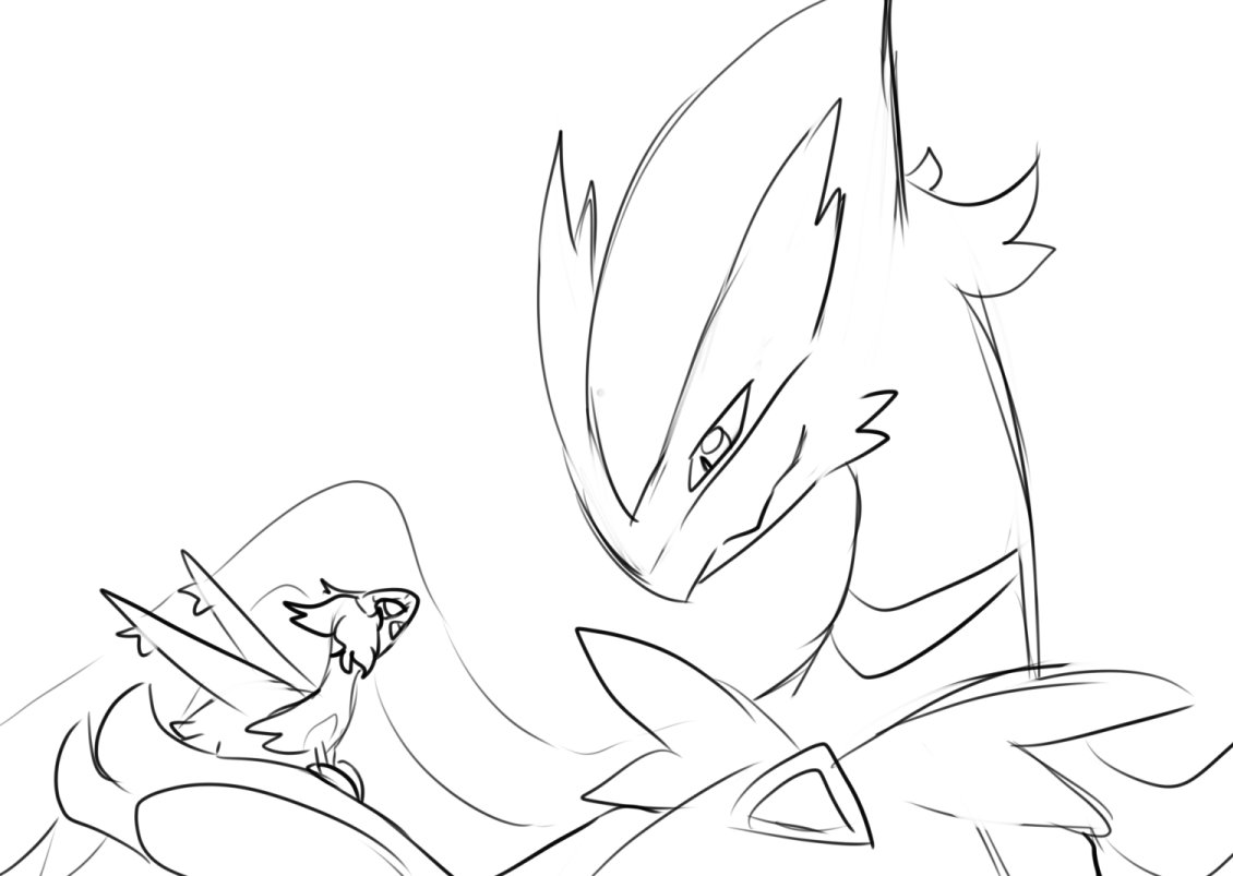 Levin_Lugitas's tweet image. I haven&apos;t posted anything in awhile so whats a better way than share some friends #Art featuring
#pokemonocs Levin holding Conny
Conny is owned by @shadepiplup10 who also sketched out this