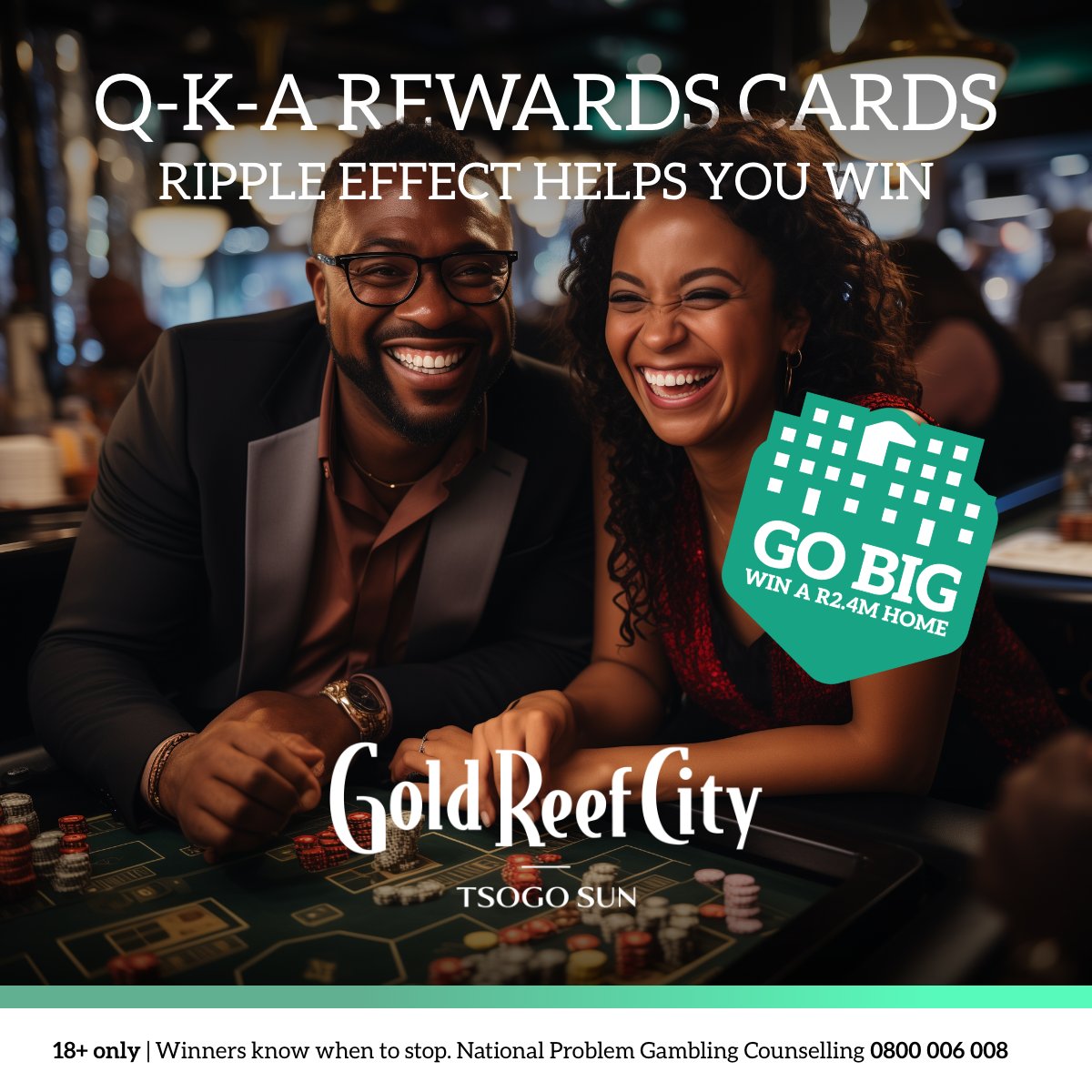 Calling all Q-K-A Rewards card holders who love Bonus Jackpots. Ripple Effect can make you a winner too. If you’re actively playing on the winning bank of machines or have a bet at the same table, you will win instant cash too. Join us tonight from 18h00 to 21h00. Rules and more
