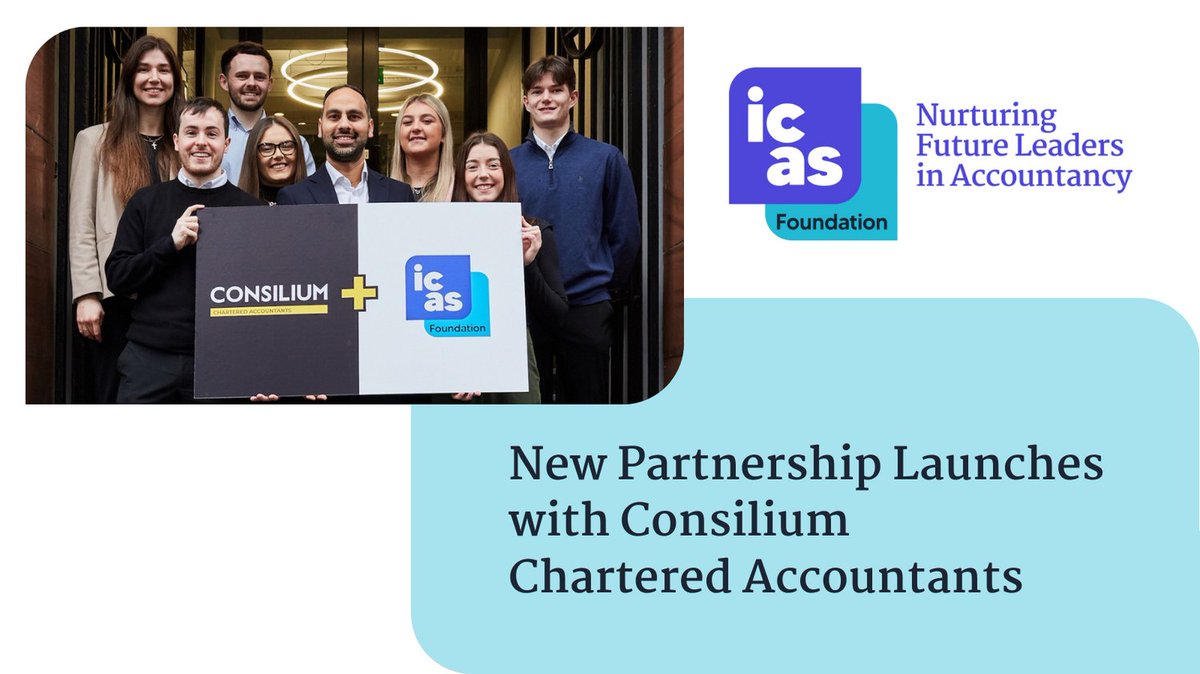 We are delighted to announce our newest corporate partnership, with @ConsiliumCA in Glasgow, offering our students financial support & internship opportunities.

To find out more, read the news story on our website: icasfoundation.org.uk/news/2024/icas…

#NurturingTalent #PartnershipWorking