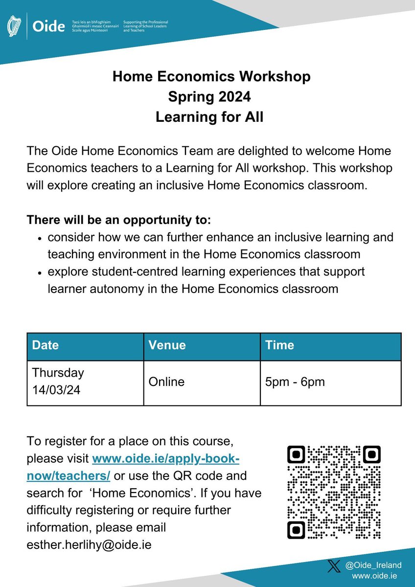 Oide Home Economics Post-primary tweet media