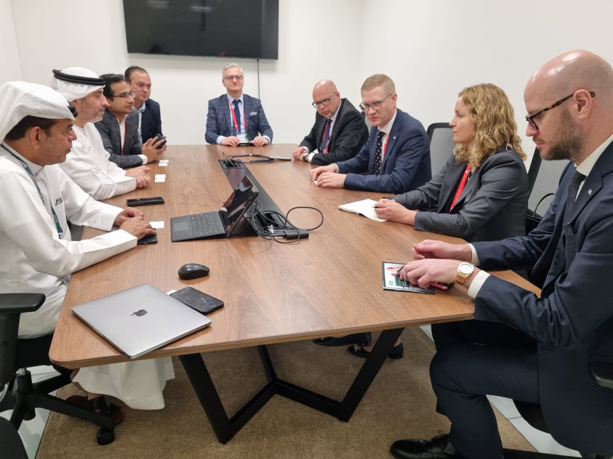 LTinUAE's tweet photo. Vice-Minister Mr Vytenis Tomkus 🇱🇹 and Lithuanian business delegation presented the potential of 🇱🇹F&amp;B products, innovations and expertise to Mr Abdelrahman Mohamed Ali Shehab Al  Hosani, Director of Economic Development @DubaiDET, UAE Food and Beverages Group and Spinneys. https://t.co/tW5y9RJaoX