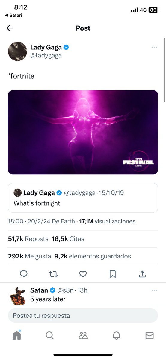 NachoSolisYT1's tweet photo. Lady Gaga hará un concierto y será una skin en Fortnite y yo propongo que el próximo concierto sea de Dani Martín dedicándole su canción y skin en mitad del mapa a Ester Expósito 
Epic Games son siempre los mejores. #cámaraconecta https://t.co/1o2Fpew2Xn