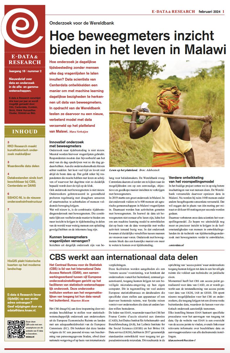 The newest E-data magazine is out. Read about how the YOUth project keeps data available, how the HisGIS project links old cadastral maps to reference points in the modern landscape and about the SSHOC-NL project; a new SSH research infrastructure👉edata.nl