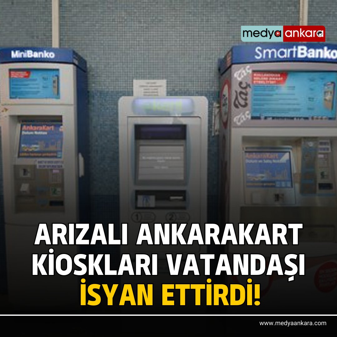 medyaankaracom's tweet photo. Arızalı Ankarakart Kioskları vatandaşı isyan ettirdi.
Büyükşehir'den açıklama: Yurt dışından yedek parça temini için işlemler başlatıldı.

https://t.co/aSs01swT6h

#ankarakart #ankara #abb https://t.co/q9zyGFlbAw