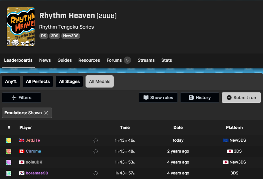 J3TLITE's tweet photo. I got a speedrunning world record for Rhythm Heaven after spending over a month straight grinding!!! It's finally over!!!!!!!! #speedrun #worldrecord #rhythmheaven

https://t.co/F079huoDNh https://t.co/nBS4T1YxI8