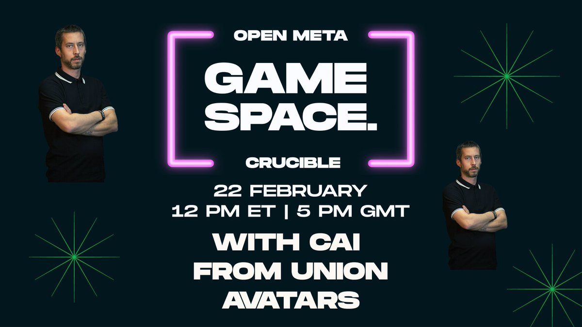 Joining us this week on #Gamespace 🎙️👾 we have @caicrucial from @UnionAvatars, the world leading Avatar Maker and Avatar Style Converter. Union Avatars empower web2 and web3 platforms with interoperable avatars to shape their identity. 🗓️ 22 Feb '23 🕛 12pm ET 📍@X, @YouTube