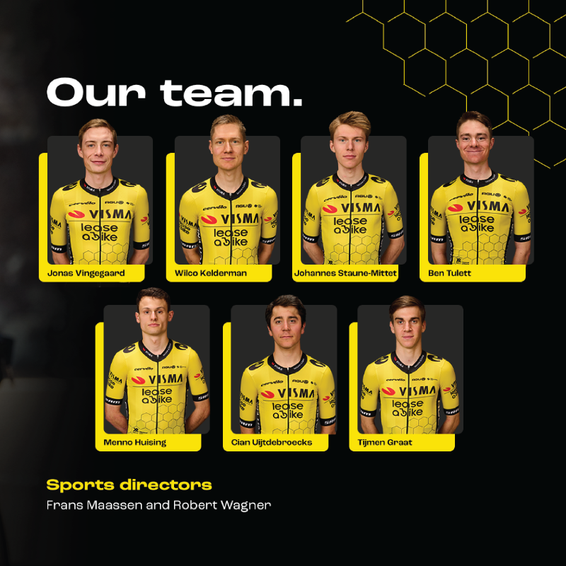 vismaleaseabike's tweet photo. 🇪🇸 #OGC24

💛 Debut for Cian and Ben
⚡️ Jonas’ start of the season

Check out our seven riders for O Gran Camiño.