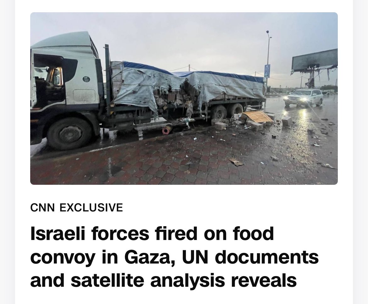 Exclusive: a UN food truck was hit on Feb 5 but CNN has seen correspondence between UNRWA and COGAT confirming the route in advance. Despite this it was still struck by naval gunfire. Satellite imagery shows IDF boats visible after. <a href="/muhammadakd/">Muhammad Darwish</a> cnn.com/2024/02/21/mid…