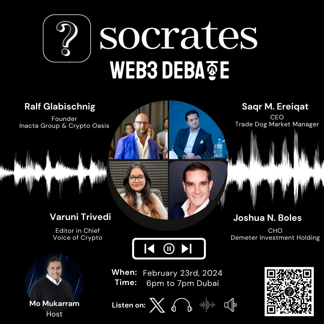 🚀 Dubai, get ready for the Fintech Battle! 💥 Socrates presents the FIRST Middle East Debate: 'UAE as the Fintech Hub' Meet our gladiators: @GLRalf, @DxBlockChain, @JoshuaNBoles, @varuni_trivedi 🔥 Topic: 'How is UAE emerging as the Fintech Hub?' 🚀 Save the date! 🗓️ February