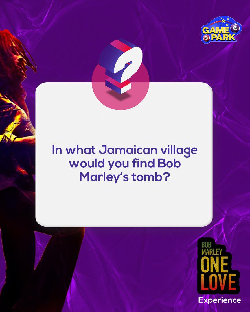 GamePark_GH's tweet photo. Who’s up this morning for a free ticket to attend an unforgettable event. Just LIKE this post be FIRST to ANSWER these Trivia questions correctly and TAG a Bob Marley fan.
#OneLoveExperience #ReggaeMonth2024 #ReggaeSymposium #OneLoveJamsession #KinkyReggaeLive #RocFactory #IBet https://t.co/71t7zVgDHz