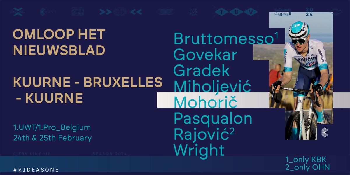 Team Bahrain Victorious (@bhrvictorious) on Twitter photo ๐ฃ Hereโs our team for the Opening Weekend ๐ง๐ช <a href="/OmloopHNB/">Omloop Nieuwsblad</a> & <a href="/KuurneBxlKuurne/">KuurneBrusselKuurne</a>
#RideAsOne #OHN #KBK #rideforGino
๐ bit.ly/3ULF2rC ๐ฃ Hereโs our team for the Opening Weekend ๐ง๐ช <a href="/OmloopHNB/">Omloop Nieuwsblad</a> & <a href="/KuurneBxlKuurne/">KuurneBrusselKuurne</a>
#RideAsOne #OHN #KBK #rideforGino
๐ bit.ly/3ULF2rC