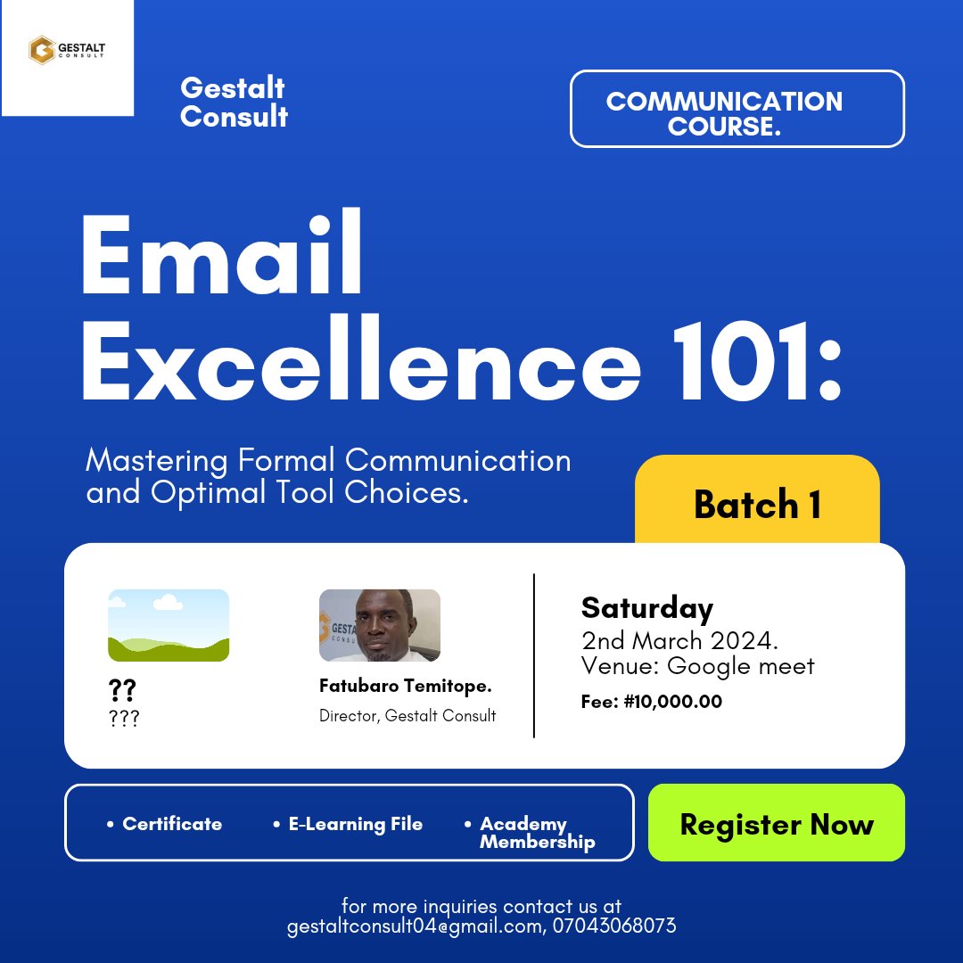 '📧 Ready to conquer your inbox? Join us in mastering the art of clear communication and strategic tool usage! Say goodbye to email misunderstandings and hello to success. Register now to navigate your inbox with confidence! 💼✉️ #EmailMastery #RegisterToday #CommunicationSuccess