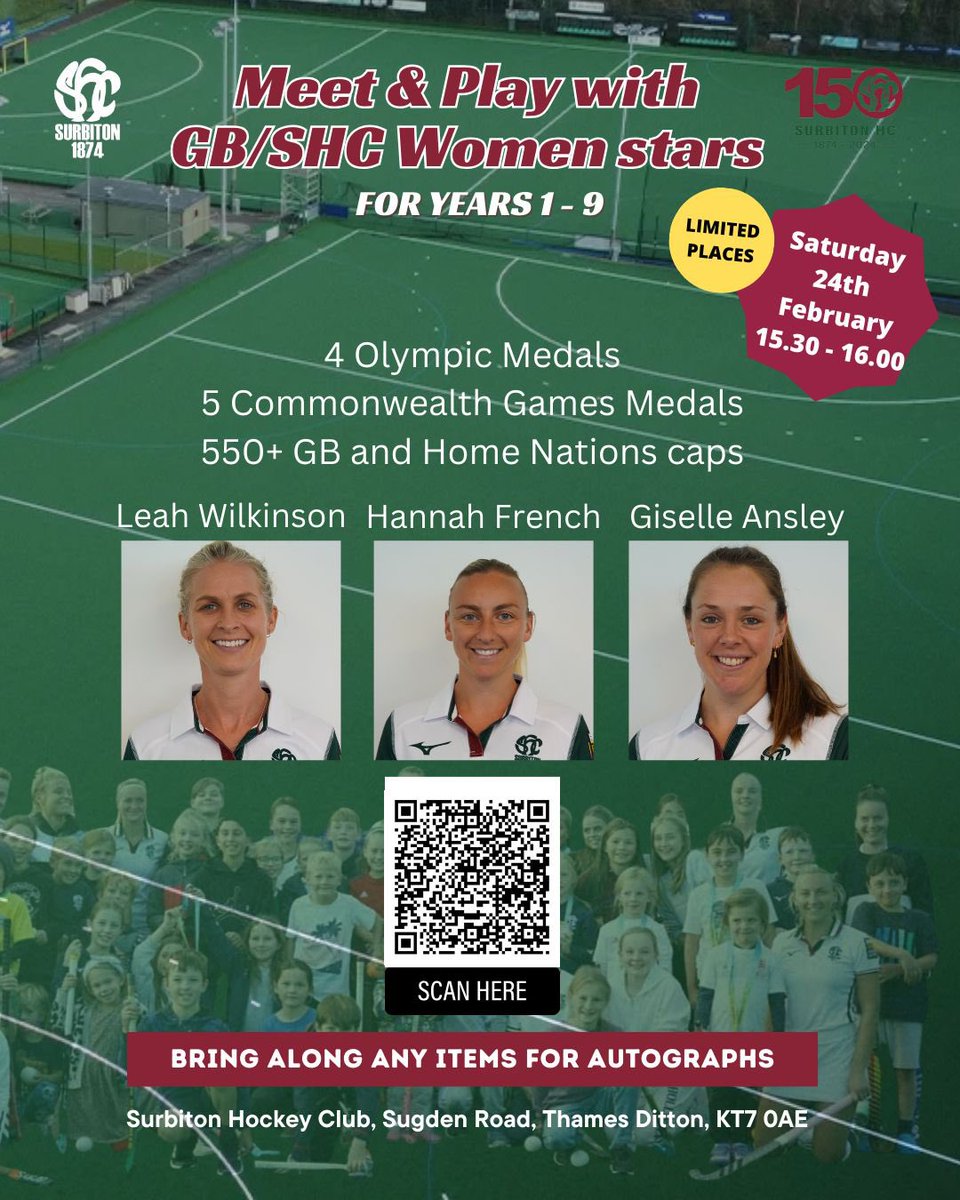 What a fantastic evening we had on Saturday at the first ever SHC Junior Olympics 🔜 Remember we have the meet and play with GB players @hkmartin7 @leahwilkinson17 @giselleansley this Saturday before the @surbitonw1s game. Don’t miss out! It’s going to be FANTASTIC 🤩