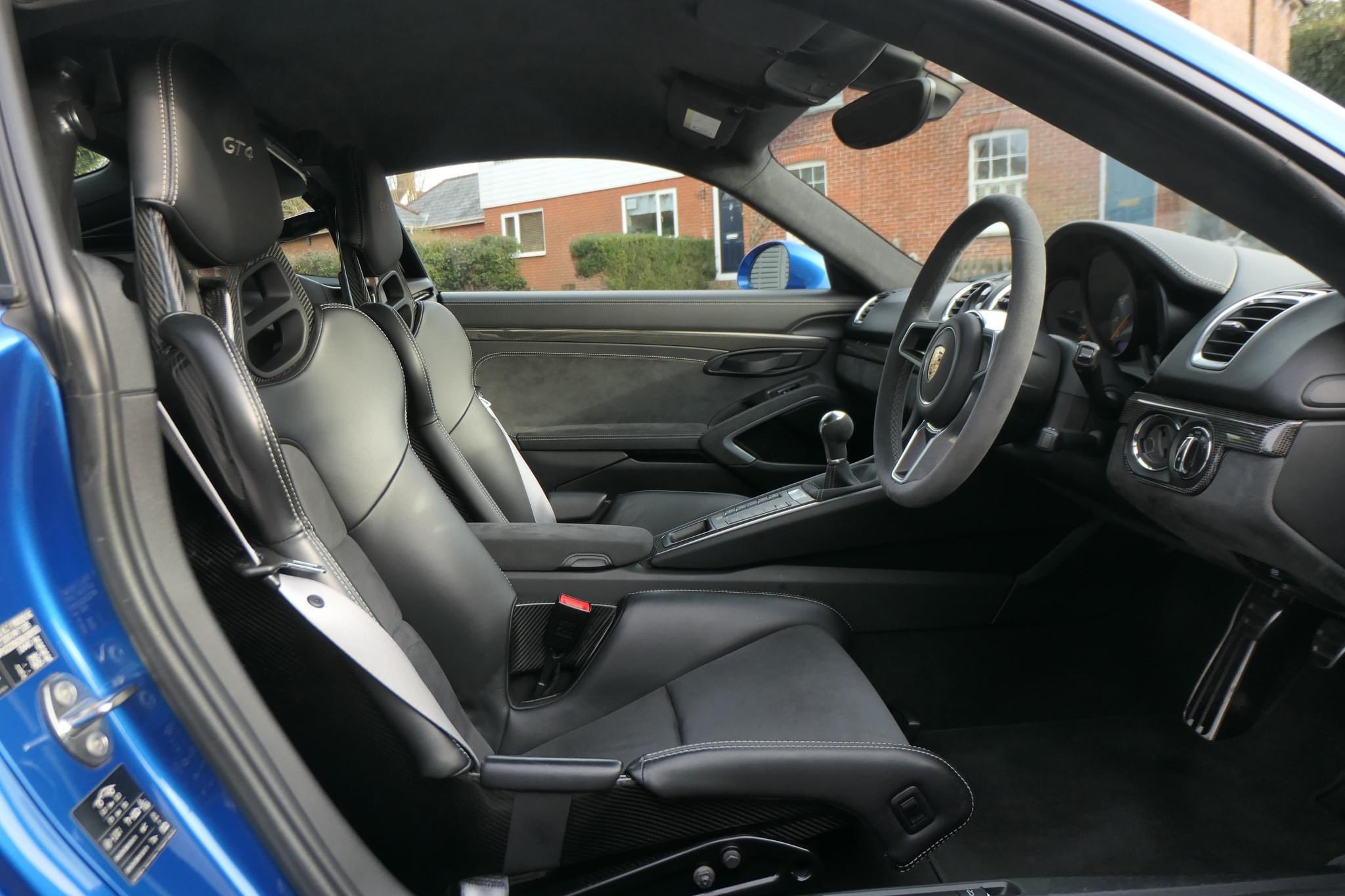 Paragon Gb Ltd on X Now Sold Porsche Cayman GT4 in Sapphire Blue with black 918 bucket seats. https t jPNfHh2Dom X