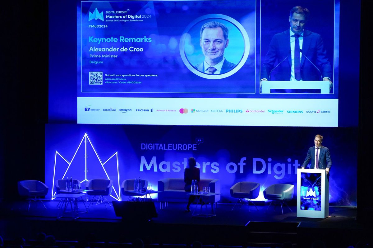 DIGITALEUROPE's tweet photo. 🔥 It’s a Here. We. Go for #MoD2024!

First up: @alexanderdecroo on how the EU can become #aDigitalPowerhouse:

“The EU #SingleMarket is the greatest asset we have. But it needs an update” https://t.co/GOTpYenTVO
