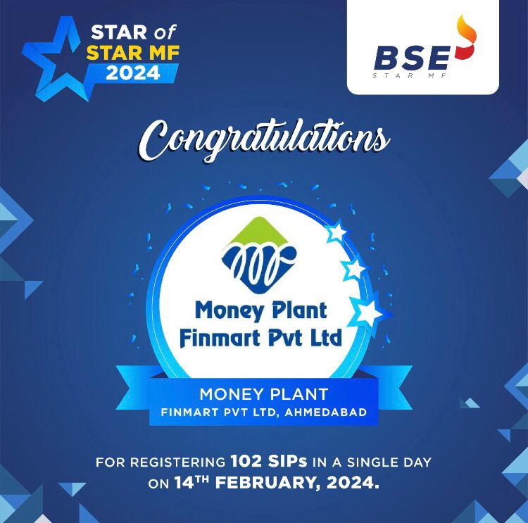 Kudos to Gujarat's Money Plant Finmart Pvt Ltd for registering 102 SIPs in a day. #SIPchampion @BSEIndia @SameerPatil2019 @ADS0210 @ShahMehul1805 @JKetan5 @OJASSHAH1984 @cafemutual