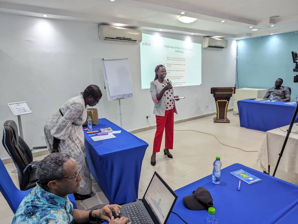 ACF_SouthSudan's tweet photo. We are excited to be part of the #SUNMovement workshop in SSD! 🌍 Planning for a brighter future in 2024 with @MOH_SouthSudan. Honored to collaborate with @WFP, @UNICEF, & other key partners at the Regency Hotel. Let's make a real impact! 💪 #ActionAgainstHunger #HealthForAll https://t.co/7quH8ixna3