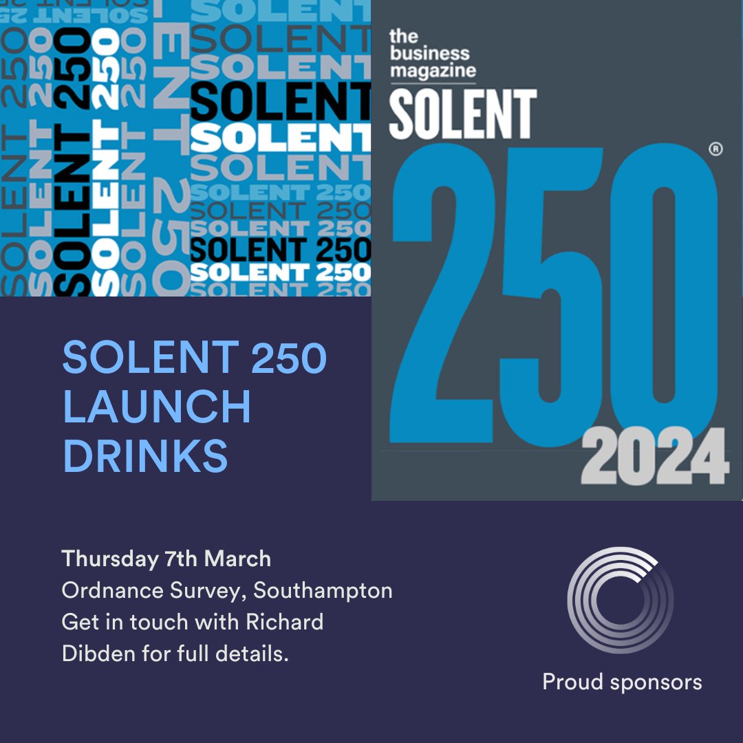 Are you one of the #Solent250?
We're looking forward to meeting you at the Solent 250 Launch Drink Event. Please get in touch with CMA's Richard Dibden in the first instance for full details.
richard.dibden@cmarecruitment.co.uk

#hampshire @thebusinessmag