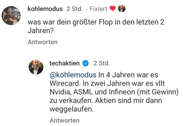 Techaktien2's tweet photo. Was war dein größter Flop in den letzten beiden Jahren 📉 . Transparenz &amp; Ehrlichkeit sind wichtig  &amp; authentisch 🙏 . Nur Gewinne(r) zu zeigen ist billig 🙄. #Aktien #Börse #FinX #Nvidia #Asml #Infineon #Wirecard https://t.co/6bddzTwb8j