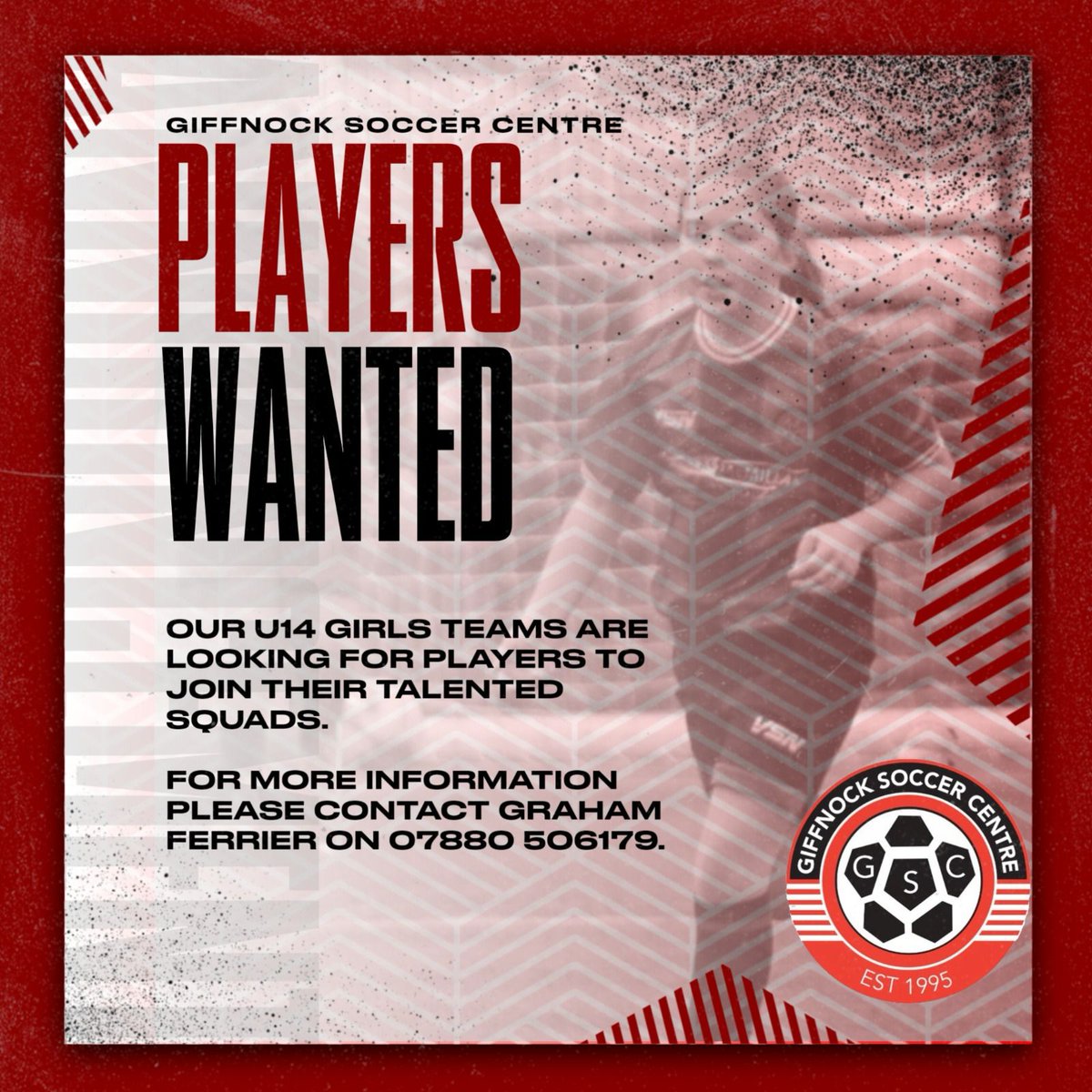 Giffnock Soccer Centre are looking for players for their U14s girls team- please share. @ShawlandsPe @ActiveschoolsST @activeschoolsRK @ActiveSchoolsNT @activeschoolsCC @ActiveSchoolsLM @activeschoolsSF @JHemminsgley @activeschoolsAD @chelsiewatson_