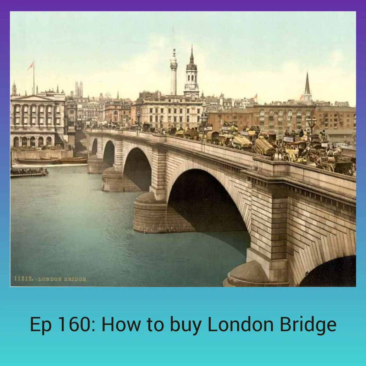 LadiesLondonPod's tweet photo. Ep 160: This week we're tackling one of London's best loved stories, that RP McCulloch bought #LondonBridge thinking it was Tower Bridge. Did he? And why and how does one buy a bridge? #BridgeForSale #ThatSinkingFeeling #HistoryPodcast link in bio. https://t.co/e9i8MzXFTq