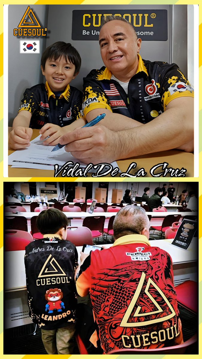 CUESOUL2014's tweet photo. Cute boy Andres De La Cruz with his dad,Vidal De La Cruz,an enthusiast of darts.
Personalized Dart Shirt for your bady! Bring a smile to onlookers' faces in the event!
Start Creating Now.
Be Unique ,Be Awesome,Be CUESOUL.
#dartshirt
#personalizeddartshirt
#custommadeshirt https://t.co/cKJQHdEfv0