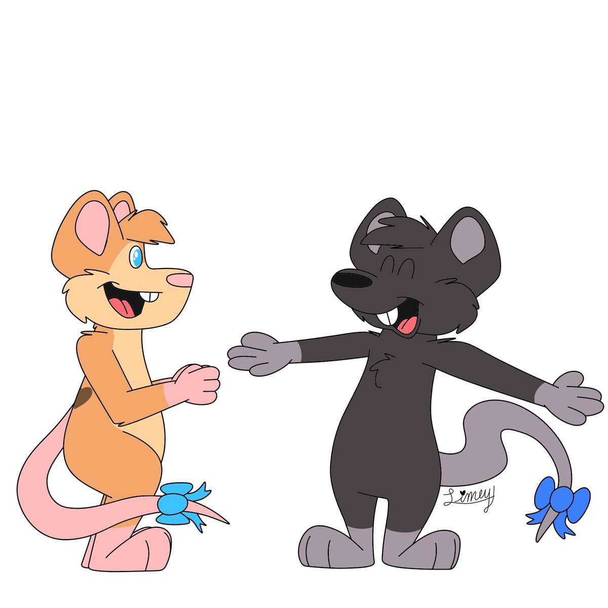 teenytinylimey's tweet photo. It’s now the 1st day of NFC ‘24! I’m not there in person, but I am there in spirit, and hopefully I’ll attend there one of these days, sounds like a blast!

Until then, to @NordicFuzzCon, have this drawing I made for both mascots of said furry con, @NFC_Mausie and @NFC_Iris! 💚💚 https://t.co/3Jvy3VN5Mg