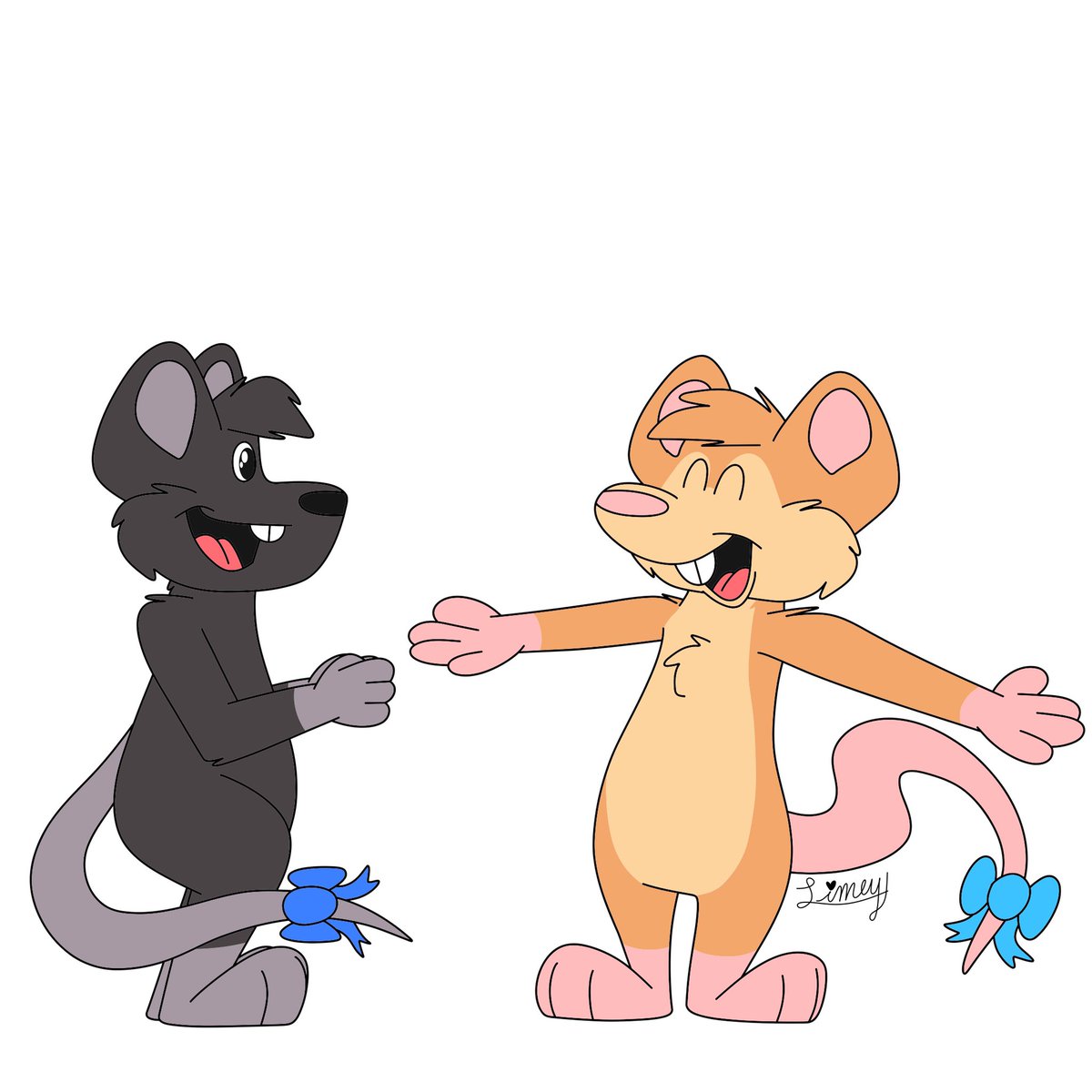 teenytinylimey's tweet photo. It’s now the 1st day of NFC ‘24! I’m not there in person, but I am there in spirit, and hopefully I’ll attend there one of these days, sounds like a blast!

Until then, to @NordicFuzzCon, have this drawing I made for both mascots of said furry con, @NFC_Mausie and @NFC_Iris! 💚💚 https://t.co/3Jvy3VN5Mg