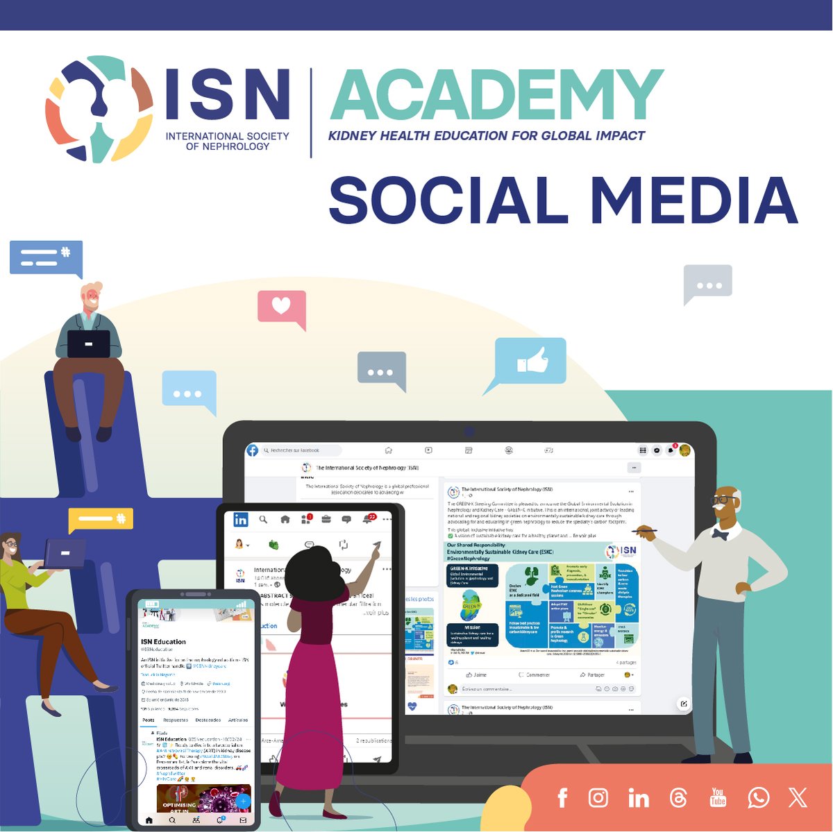 Transform your nephrology education with ISN's cutting-edge Social Media initiatives, uniting a global community committed to advancing kidney health worldwide 🤓💪📱 Access the content at the ISN Academy ➡️ bit.ly/49E0vHg
