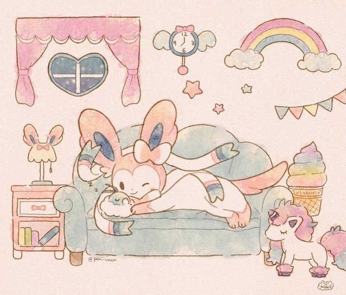 Sylveon's room꒰ঌ໒꒱(結構前のファンアート再掲です) #ニンフィアの日 
