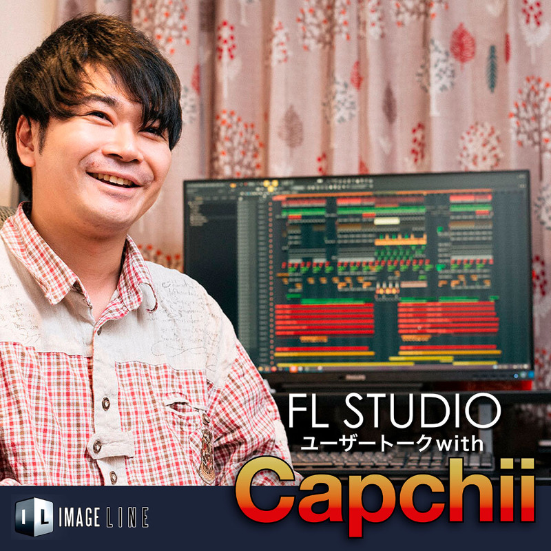 HookUp_Official's tweet photo. 人気ボカロPとして知られる作曲家の Capchii（@Capchii）さんは、DJとしての活動やVTuber/ボーカリストとのコラボ、音楽ゲーム（音ゲー）への楽曲提供までマルチに活躍する今注目のクリエイター��す。彼のプライベートスタジオを訪ね、FL Studio を核とする制作手法を見せてもらいました。