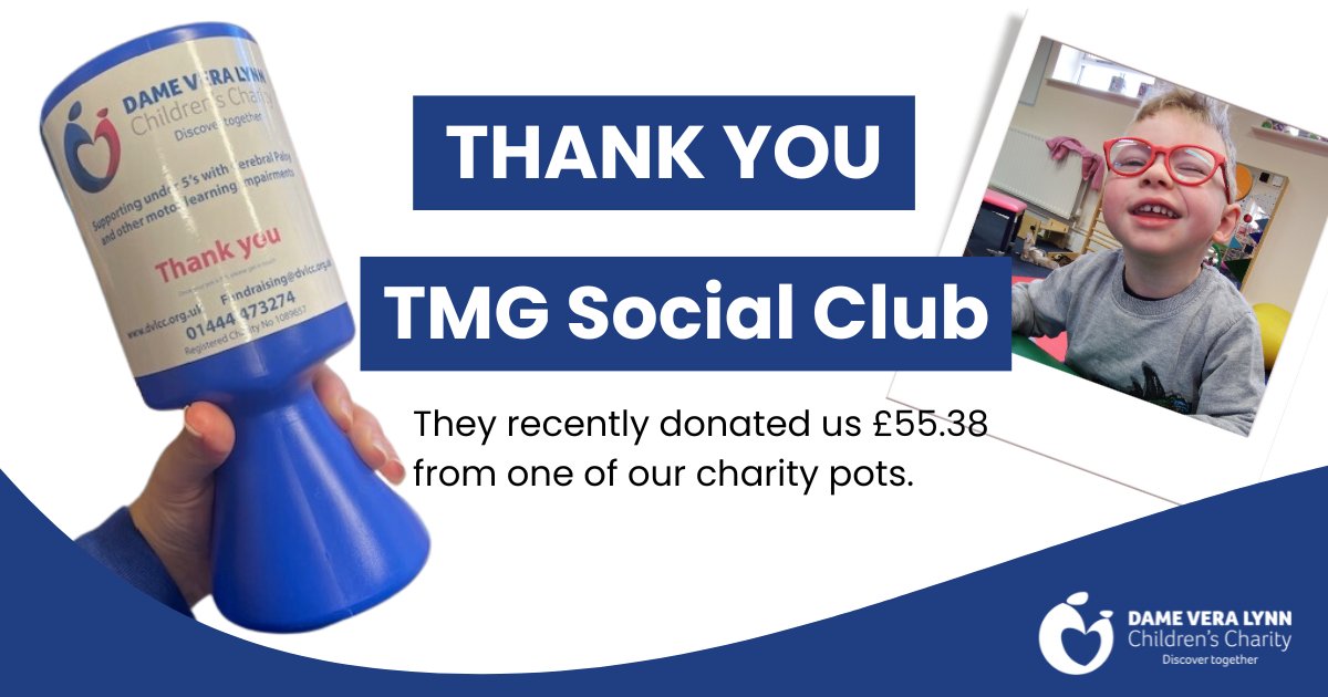 Thank you to the @TMGTMG Social Club who recently used one of our charity pots to collect £55.38 in donations! If you would like one of our charity pots give us a call on 01444 473274 or drop Donna an email to donna.greenyer@dvlcc.org.uk