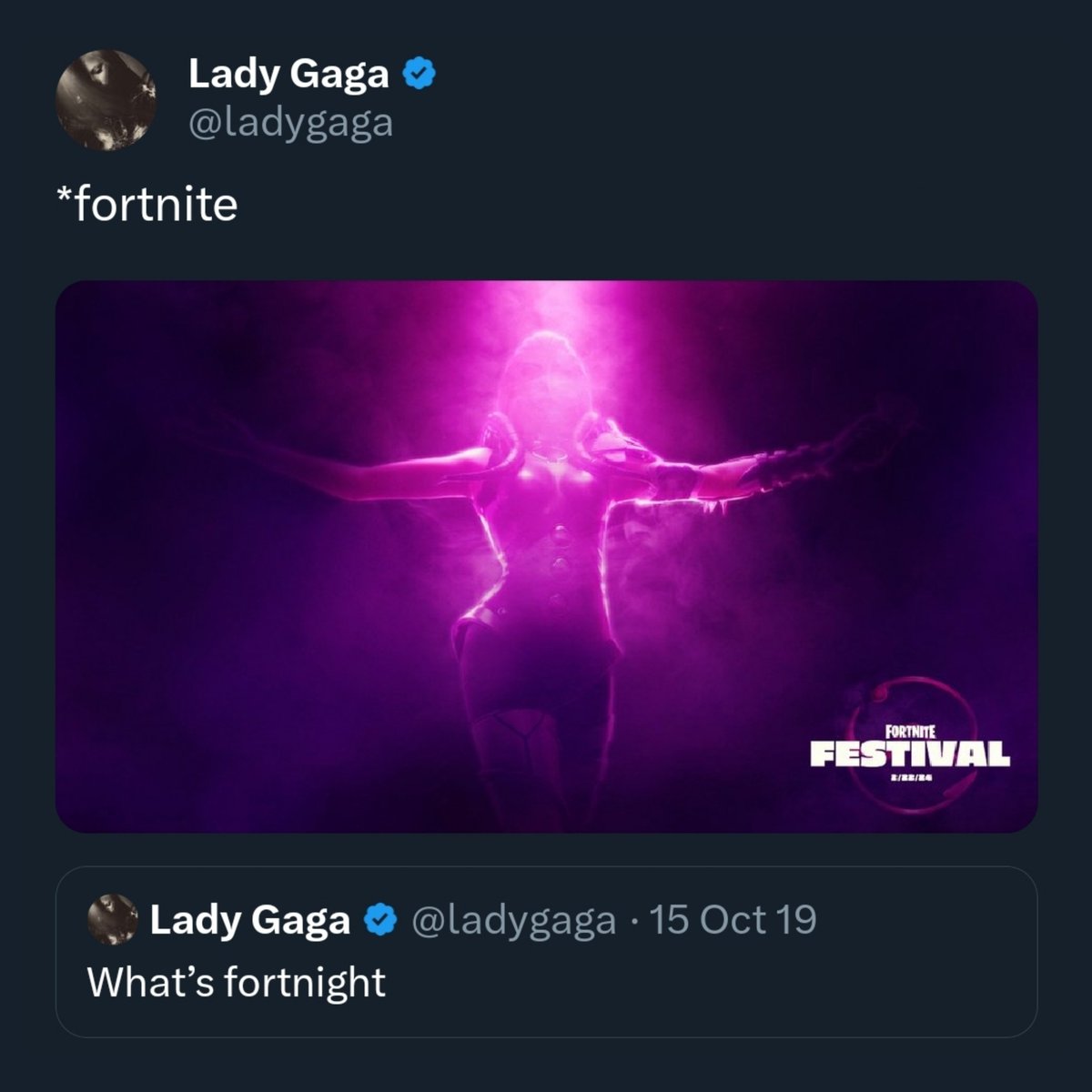 FortniteNwsHub's tweet image. Are you excited for Lady Gaga in Fortnite? 👀