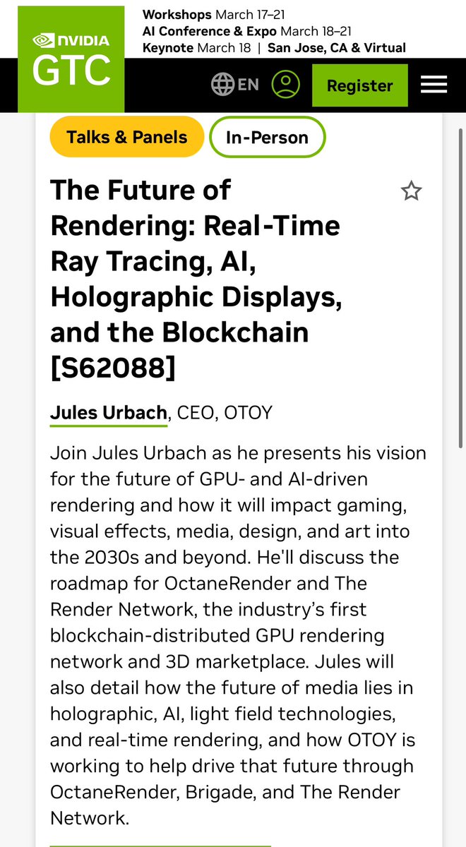 I don’t think people are bullish enough on $RENDER $RNDR 

I don’t think people understand the true scale of the project. And the unprecedented demand for Rendering / GPU’s due to the surge of AI dominance worldwide - which will continue to go parabolic. 

<a href="/rendernetwork/">The Render Network</a> CEO